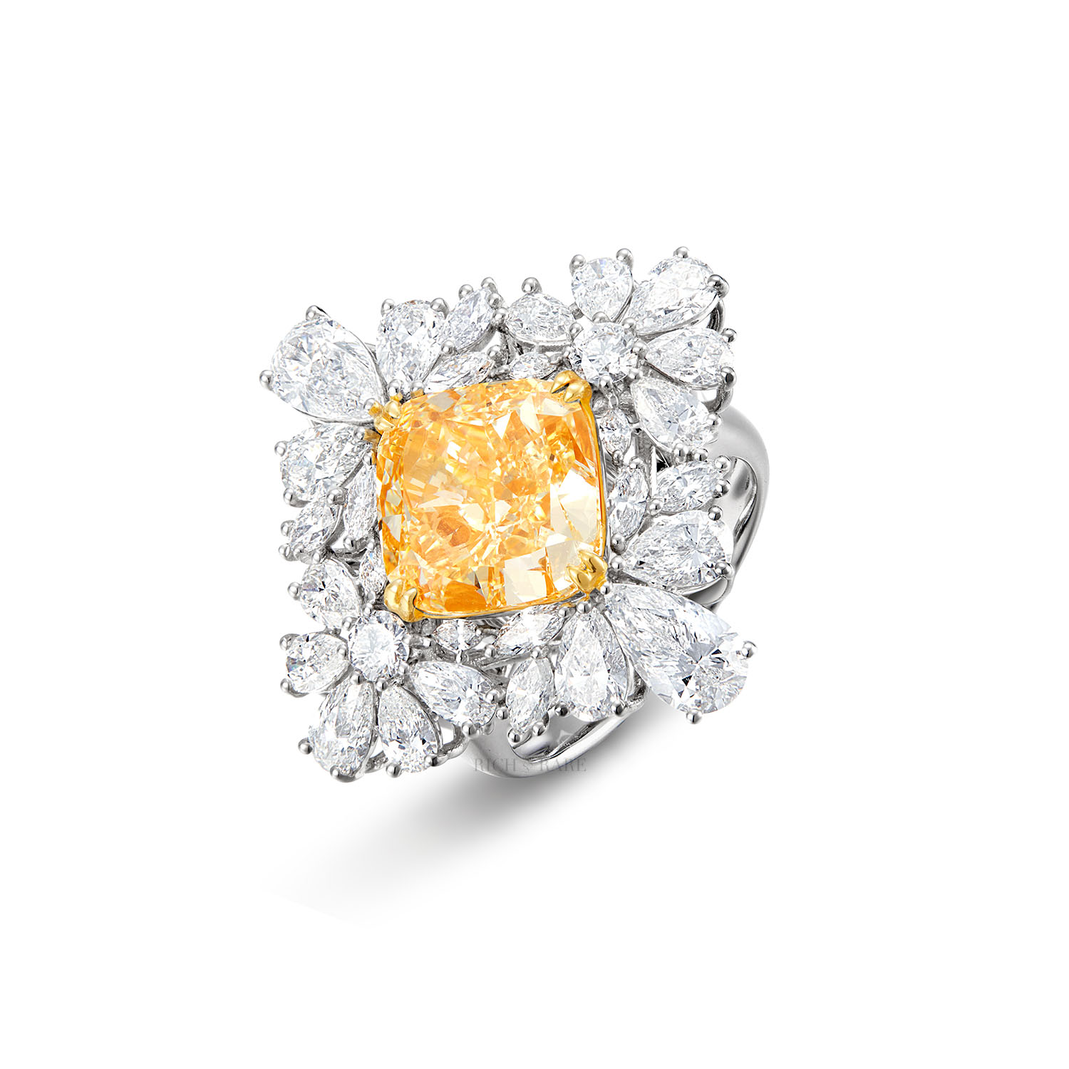 YELLOW DIAMOND AND DIAMOND RING